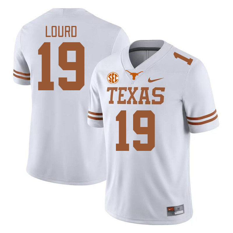 Texas Longhorns #19 Cole Lourd SEC Conference College Football Jerseys Stitched Sale-White